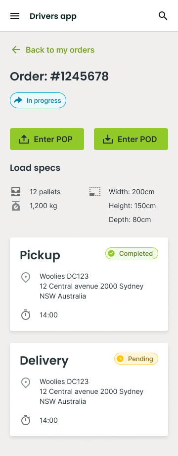 Woolies Drivers app